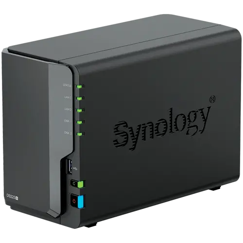 Synology DS225+, Tower, 2 sloturi 3.5'' SATA HDD/SSD, CPU Intel Celeron J4125 4 nuclee (4 thread-uri) 2.0 GHz, burst până la 2.7 GHz, 2 GB DDR4 - 3