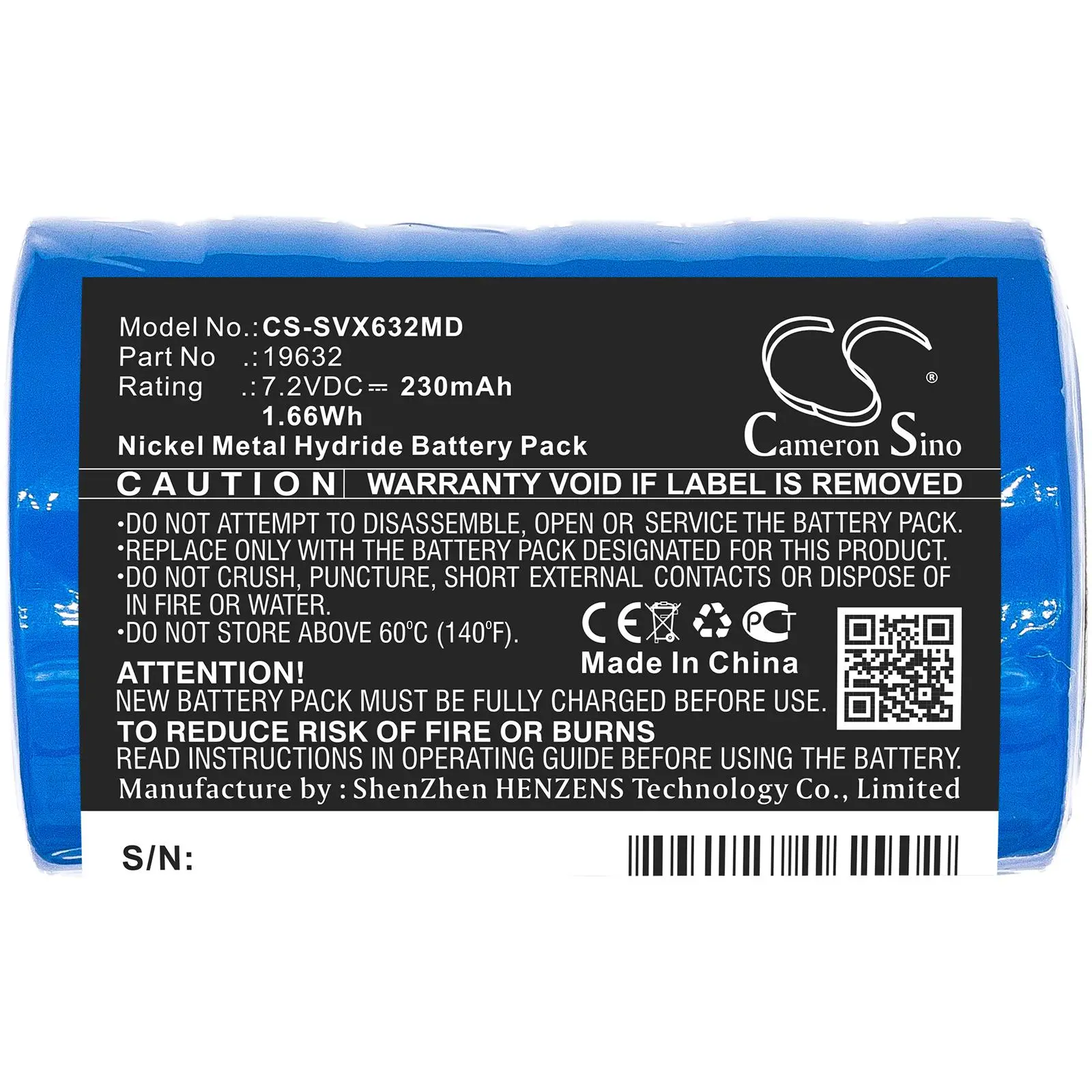 Батерия медицинска за ларингоскоп Servox 14266  19632 Ni-MH 7,2V 230mAh Cameron Sino - image 2