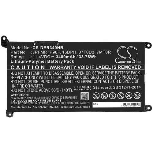 Батерия  за лаптоп  Dell Inspiron13MF Pro-D1508TS, Inspiron 14 5485, Vostro 15 5581, 01VX1H 11,4V 3400mAh CAMERON SINO - image 2