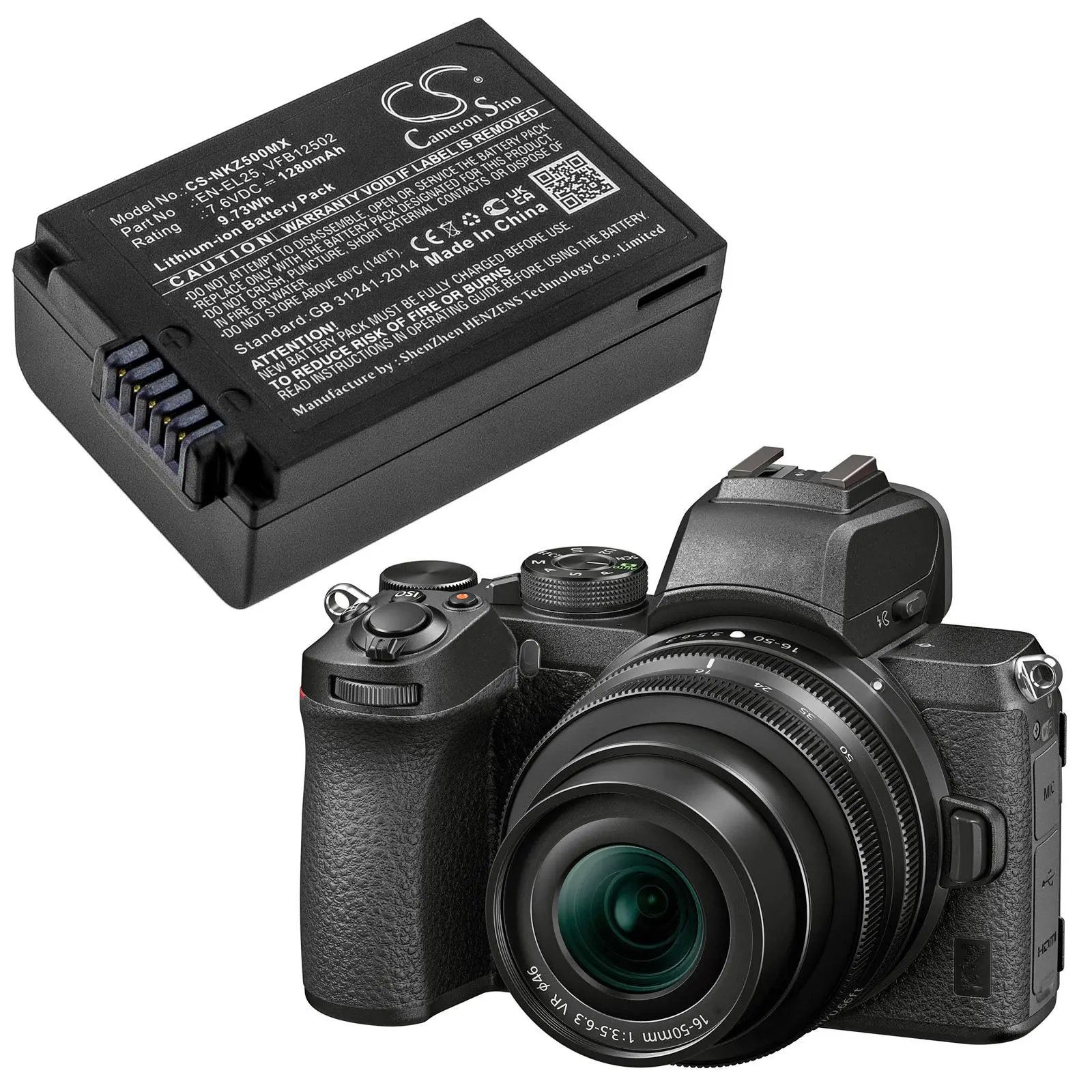 Батерия за апарат NIKON (EN-EL25) LiIon 7.6V 1280mAh Cameron Sino - image 1