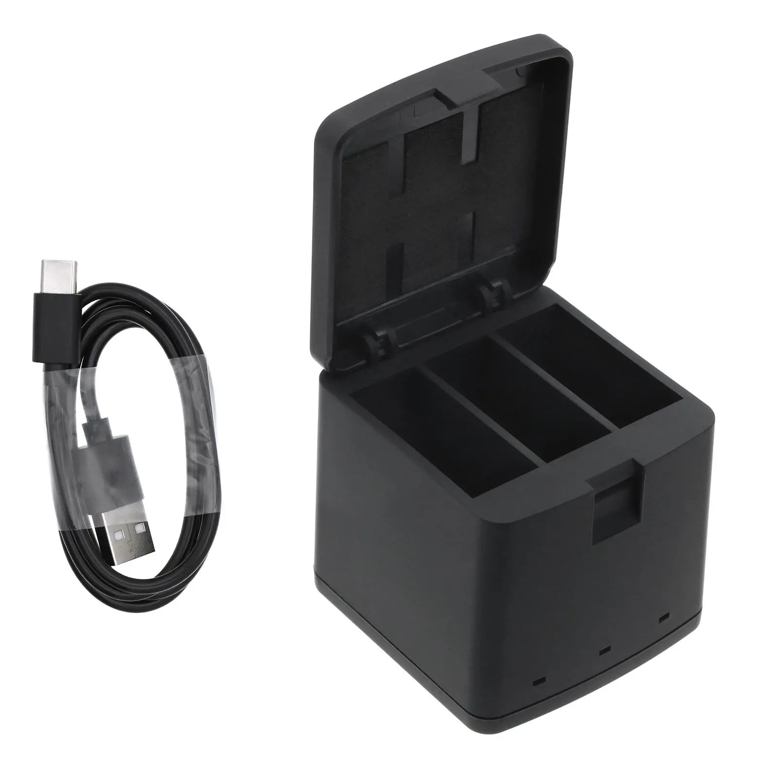 Încărcător de baterii pentru camere cu trei sloturi GoPro 9/ 10 / 11 / 12 cu USB-C Cameron Sino
