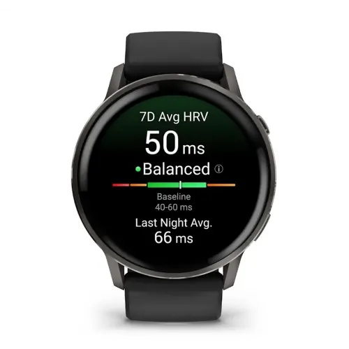 Garmin Venu® 4 - 45 мм - Venu® 4 - 45 мм, Slate с Black силиконова каишка 010-03014-00 - image 1