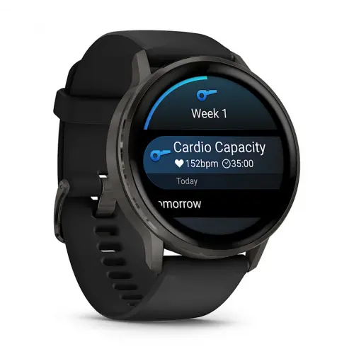 Garmin Venu® 4 - 45 мм - Venu® 4 - 45 мм, Slate с Black силиконова каишка 010-03014-00 - image 2