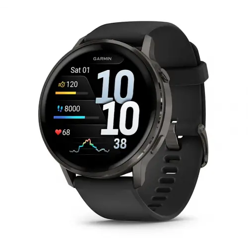 Garmin Venu® 4 - 45 mm - Venu® 4 - 45 mm, Slate cu curea din silicon Black 010-03014-00 - 1