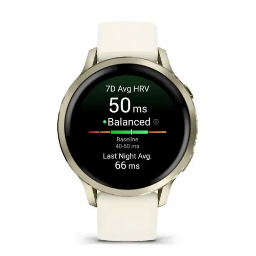 Garmin Venu® 4 - 41 mm - Venu® 4 - 41 mm, Lunar Gold cu curea din silicon Bone 010-03013-00 - 2