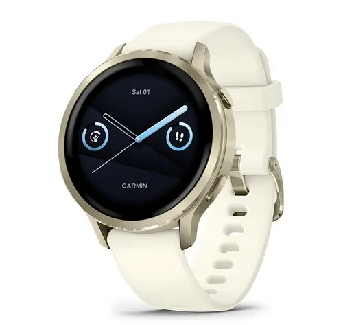 Garmin Venu® 4 - 41 мм - Venu® 4 - 41 мм, Lunar Gold с Bone силиконова каишка 010-03013-00