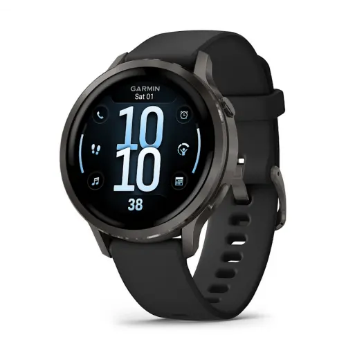 Garmin Venu® 4 - 41 mm - Venu® 4 - 41 mm, Slate cu curea neagră din silicon 010-03013-02
