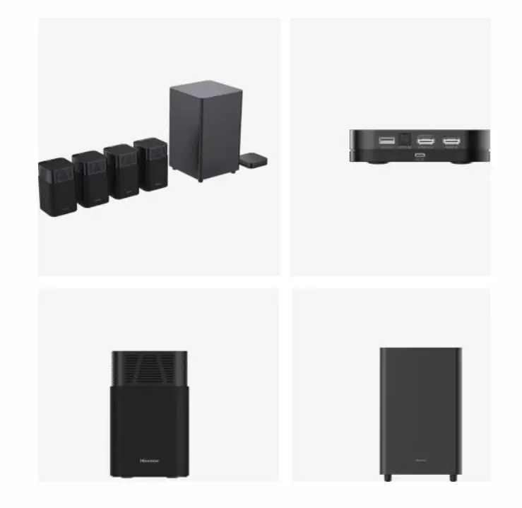 Аудио система, Hisense HT Saturn, 4.1.2Ch Sound Bar with Wireless Subwoofer, 720W, Dolby Atmos, Tuned by Devialet , DTS:X,Quad Satellite Speakers , Black - image 10