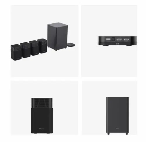 Аудио система, Hisense HT Saturn, 4.1.2Ch Sound Bar with Wireless Subwoofer, 720W, Dolby Atmos, Tuned by Devialet , DTS:X,Quad Satellite Speakers , Black - image 10