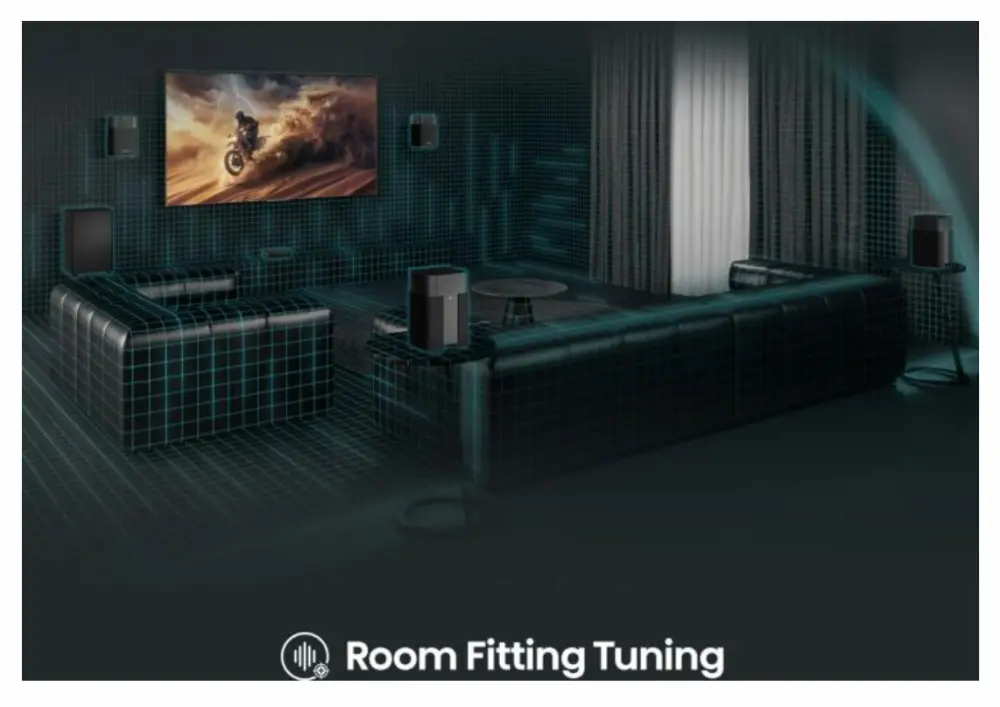 Аудио система, Hisense HT Saturn, 4.1.2Ch Sound Bar with Wireless Subwoofer, 720W, Dolby Atmos, Tuned by Devialet , DTS:X,Quad Satellite Speakers , Black - image 5