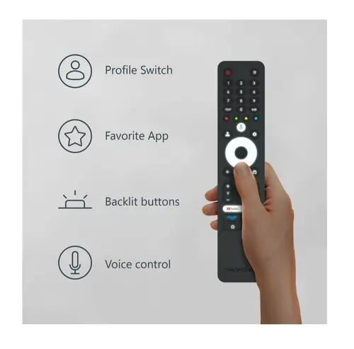 Телевизор, Thomson Smart FHD TV 32"; Google TV; 1920 x 1080 (FHD), DLED, 60 Hz, DVB-T/T2/C/S/S2, Wi-Fi, Bluetooth, LAN, HDMI 3 (1.4), USB 2 (2.0), 12 Volt adapter included, Side Feet, Black - image 11