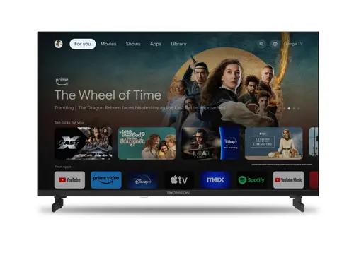 Телевизор, Thomson Smart FHD TV 32"; Google TV; 1920 x 1080 (FHD), DLED, 60 Hz, DVB-T/T2/C/S/S2, Wi-Fi, Bluetooth, LAN, HDMI 3 (1.4), USB 2 (2.0), 12 Volt adapter included, Side Feet, Black - image 1