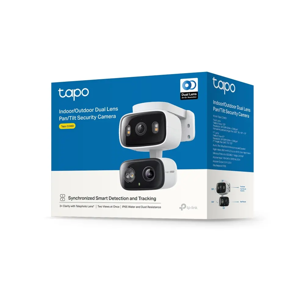 Cameră TP-Link Tapo C246D, cameră de supraveghere WIFI cu obiectiv dublu, IP65 - image 12