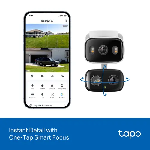 Камера TP-Link Tapo C246D, WIFI охранителна камера с двоен обектив, IP65 - image 7