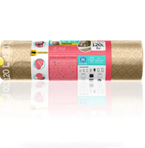 ТОРБИ ЗА СМЕТ GOLD 120L С ВРЪЗКА 8БР. PREMIUM №1 VIGO - image 1