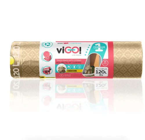 ТОРБИ ЗА СМЕТ GOLD 120L С ВРЪЗКА 8БР. PREMIUM №1 VIGO