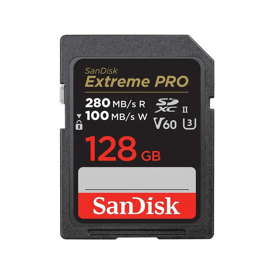 SANDISK Extreme PRO 128GB V60 UHS-II SD cards, 280/100MB/s,V60,C10,UHS-II