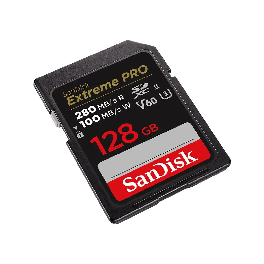 SANDISK Extreme PRO 128GB V60 UHS-II SD cards, 280/100MB/s,V60,C10,UHS-II - image 1