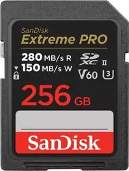 SANDISK Extreme PRO 256GB V60 UHS-II SD cards, 280/150MB/s,V60,C10,UHS-II
