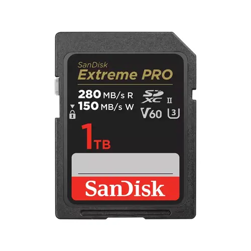 SanDisk Extreme PRO 1TB V60 UHS-II SD cards, 280/150MB/s,V60,C10,UHS-II