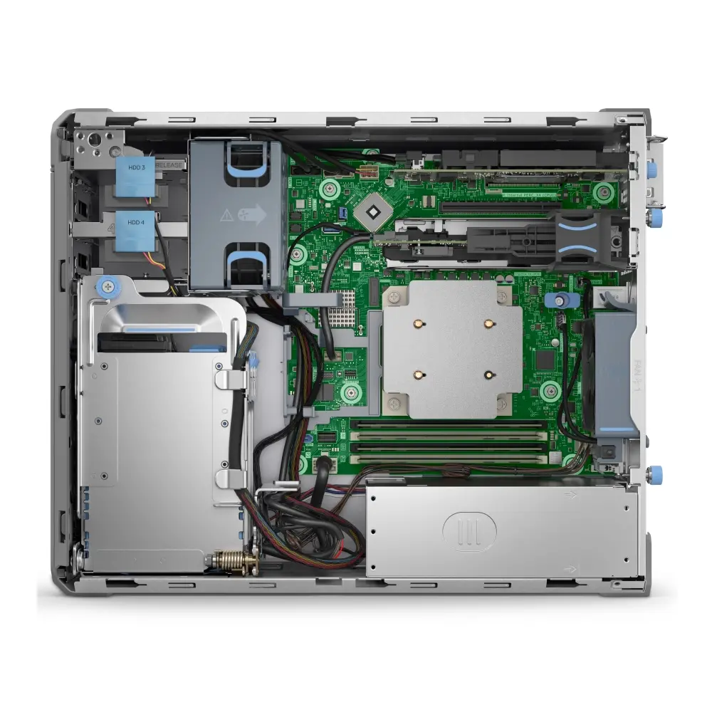 Сървър, Dell PowerEdge T160, Xeon 6315P, 3x 3.5" Chassis and 2x2.5" Cabled, Intel Xeon 6 Performance 6315P 2.8G, 4C/4T, 16GB UDIMM 5600MT/s ECC, 2TB 7.2K RPM SATA Hard Drive, Single 300W Cabled PSU, No Controller Software RAID S160, iDRAC9 Ent.16G, 3Y Basic NBD - image 2