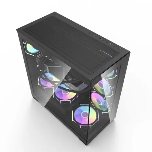 Darkflash κουτί Case ATX - DS900 Μαύρο - περιλαμβάνονται 7 x 120 mm A-RGB ανεμιστήρες, USB-C - 3