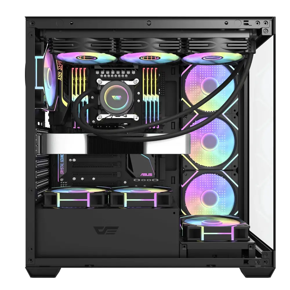 Darkflash κουτί Case ATX - DS900 Μαύρο - περιλαμβάνονται 7 x 120 mm A-RGB ανεμιστήρες, USB-C - image 3