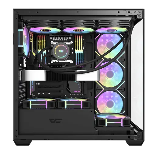 Darkflash κουτί Case ATX - DS900 Μαύρο - περιλαμβάνονται 7 x 120 mm A-RGB ανεμιστήρες, USB-C - 4