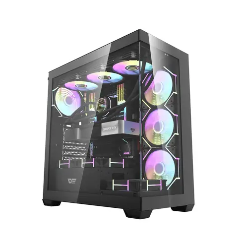 Darkflash κουτί Case ATX - DS900 Μαύρο - περιλαμβάνονται 7 x 120 mm A-RGB ανεμιστήρες, USB-C - 1