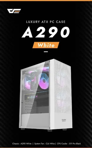 Darkflash кутия Case ATX - A290 White - 3 x 120 mm RGB fans included - image 8