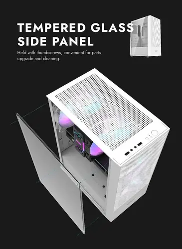 Darkflash кутия Case ATX - A290 White - 3 x 120 mm RGB fans included - image 9