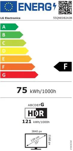 Τηλεόραση, LG 55QNED82A3B, 55" 4K QNED HDR Smart TV, 3840x2160, DVB-T2/C/S2, ?7 AI Processor, HDR10 / HLG, webOS 25 ThinQ, VRR / ALLM / HGiG - 5