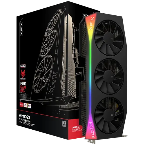 XFX Mercury AMD Radeon RX 9070XT OC Gaming Edition with RGB 16GB GDDR6, HDMI 3xDP