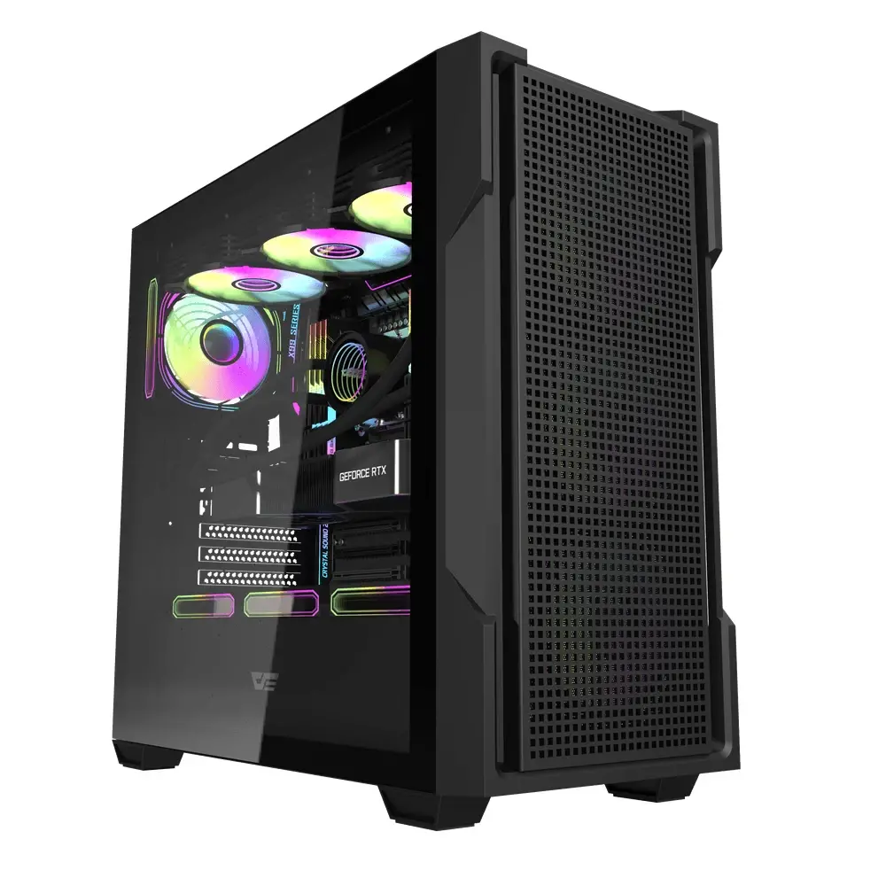 Darkflash carcasă ATX - DS900 Mesh Black - 4 x 120 mm A-RGB ventilatoare incluse