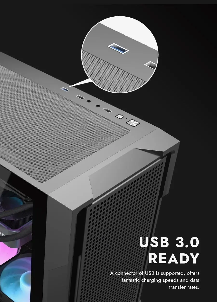 Darkflash κουτί Case ATX - DS900 Mesh Black - 4 x 120 mm A-RGB ανεμιστήρες συμπεριλαμβάνονται - image 12