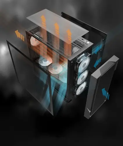 Darkflash κουτί Case ATX - DS900 Mesh Black - 4 x 120 mm A-RGB ανεμιστήρες συμπεριλαμβάνονται - 15