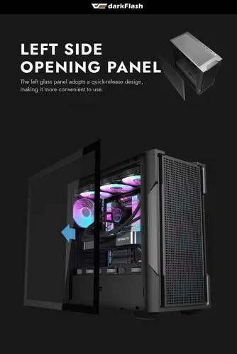 Darkflash кутия Case ATX - DS900 Mesh Black - 4 x 120 mm A-RGB fans included - image 8