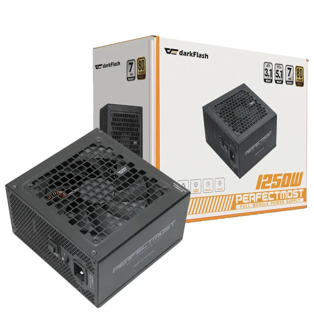 Darkflash захранване PSU ATX 3.1 1250W Gold, Full Modular, PCIe 5.1 - PMT1250 A3 - image 6