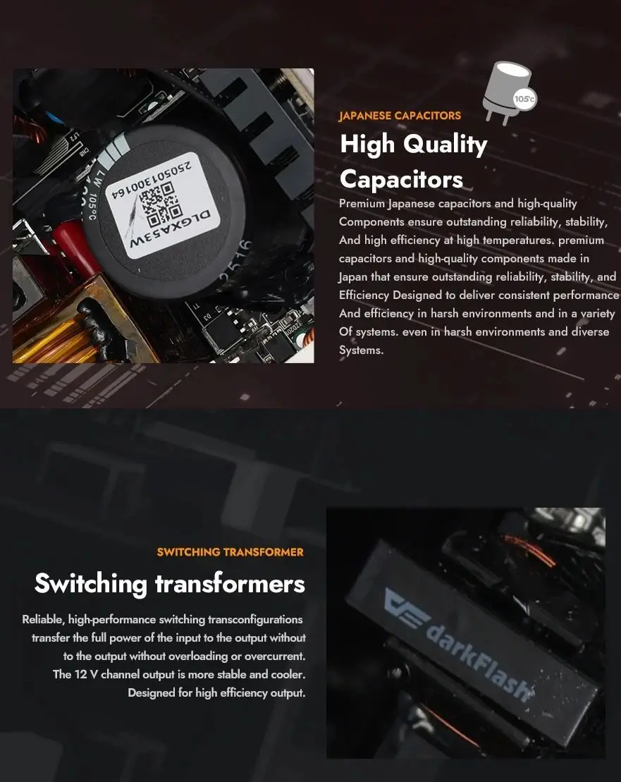 Darkflash τροφοδοτικό PSU ATX 3.1 1050W Gold, πλήρως modular, PCIe 5.1 - PMT1050 A3 - image 11