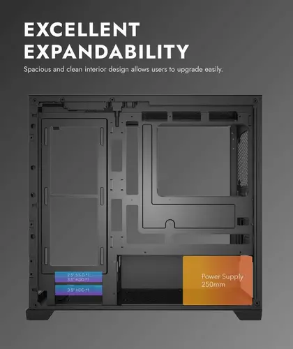 Darkflash кутия Case mATX - DS900M Black - 6 x 120 mm Infinity Mirror A-RGB - image 10
