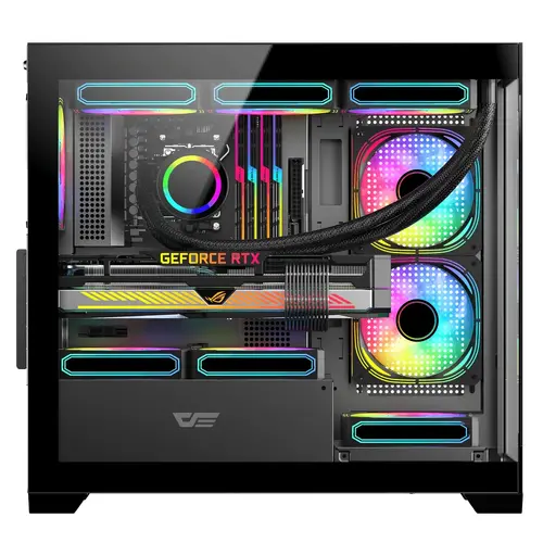 Darkflash кутия Case mATX - DS900M Black - 6 x 120 mm Infinity Mirror A-RGB - image 1