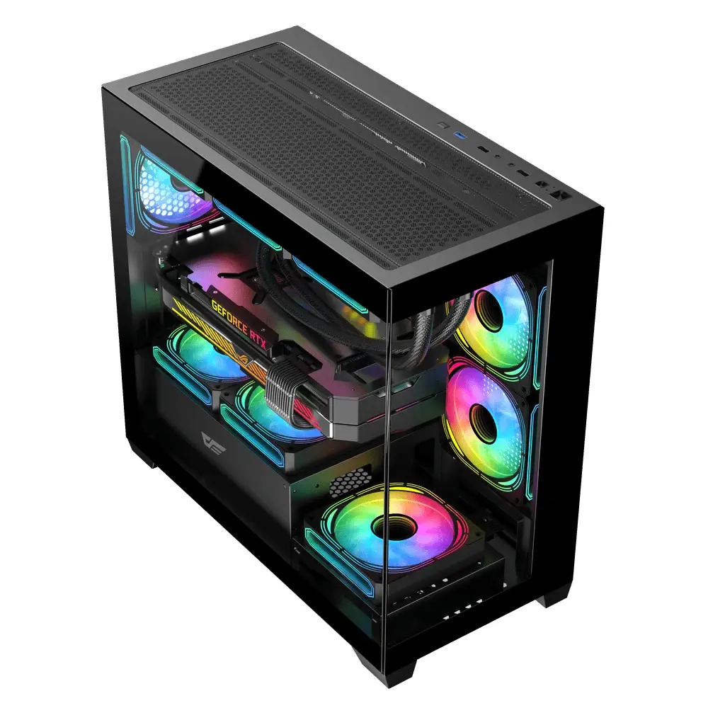 Darkflash κουτί Case mATX - DS900M Μαύρο - 6 x 120 mm Infinity Mirror A-RGB - image 3