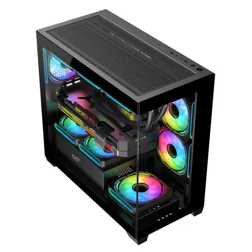 Darkflash кутия Case mATX - DS900M Black - 6 x 120 mm Infinity Mirror A-RGB - image 3