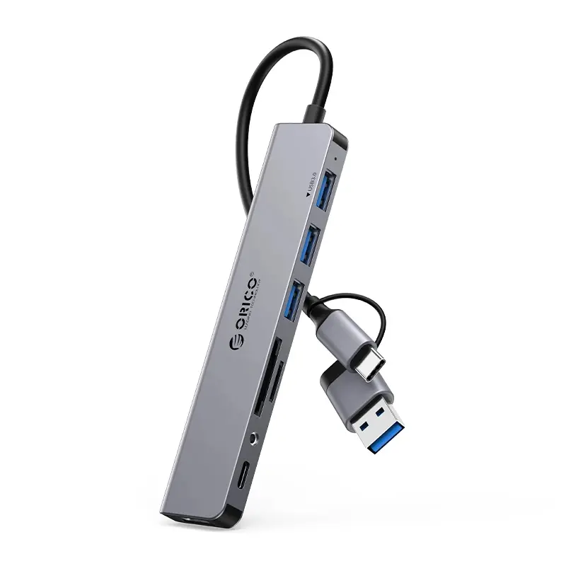Orico διανομέας HUB USB3.0/2.0 HUB 8 θυρών USB-C/A - YSA8-U3-GY-BP