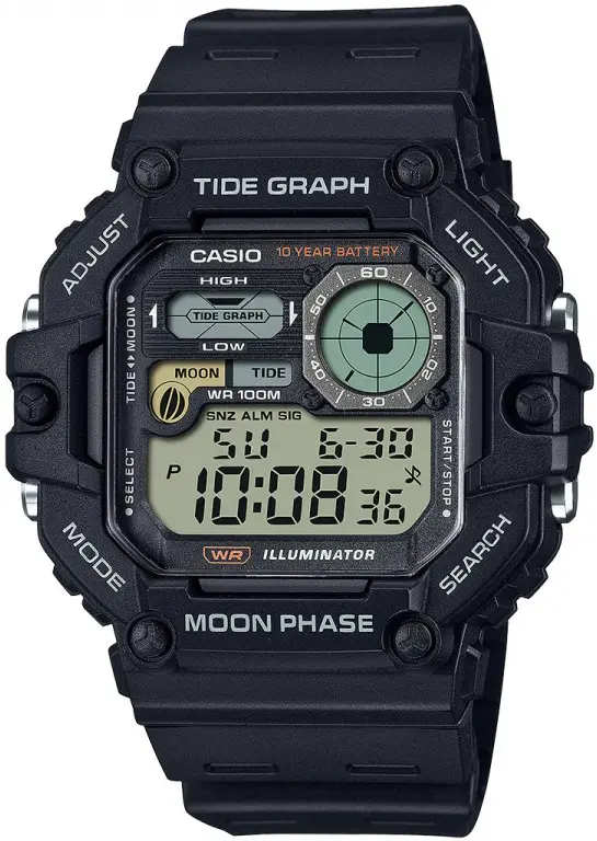 Ανδρικό ψηφιακό ρολόι Casio Tide Graph Moon Phase - WS-1700H-1AVEF