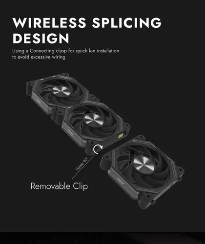Darkflash Set ventilatoare Fan Pack 3-in-1 3x120mm - INF34 Negru, Daisy-Chain, Addressable RGB - 9