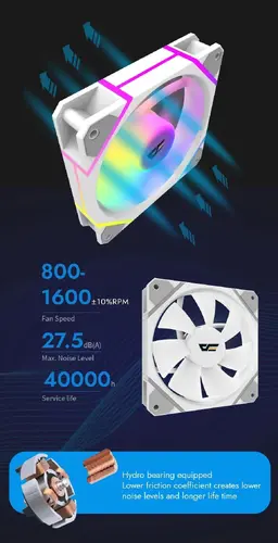Darkflash вентилатор Fan 120mm DM12 Pro, Reverse, A-RGB White - image 7