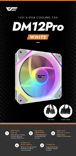 Darkflash ανεμιστήρας Fan 120mm DM12 Pro A-RGB Λευκό - 9