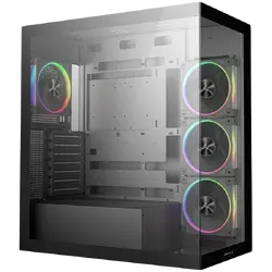 DeepCool CG580 4F V2, Mid Tower, Mini-ITX/Micro-ATX/ATX, Rear Connector support, 2xUSB3.0, 1x Type-C Gen2, 1xAudio, 3x120mm ARGB Reverse Fans, 1x120mm ARGB Fan, Tempered Glass, Mesh Panel, Black, R-CG580-BKADA4-G-2, 2Y