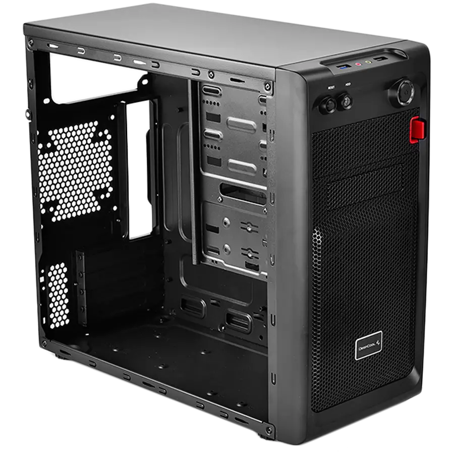 DeepCool SMARTER Carcasă Mid Tower, Mini-ITX / Micro-ATX, 1xUSB2.0, 1xUSB3.0, 1xAudio, 1xMic, ABS+SPCC, panou tip plasă, DP-MATX-SMTR, 2 ani